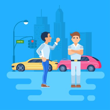 İki adamın tartıştığını vektör çizim.