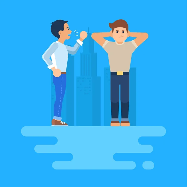 Vector illustration of two arguing men. — Stock Vector