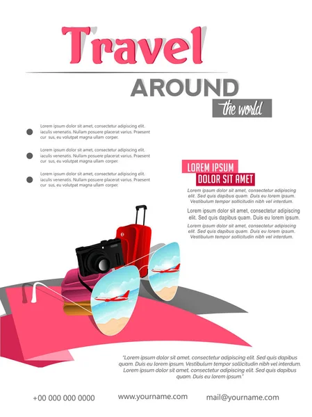 Travel Business Brochure or Flyer — Stock Vector