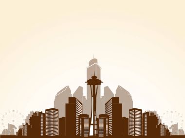 Cityscape veya manzarası illüstrasyon