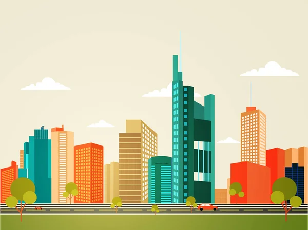 Cityscape veya manzarası illüstrasyon