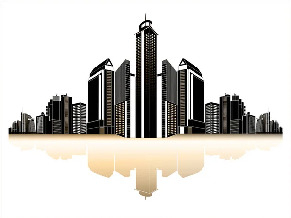 Cityscape veya manzarası illüstrasyon