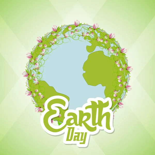 Día de la Tierra Resumen, Ir Verde, 22 de abril Día de la Tierra — Vector de stock