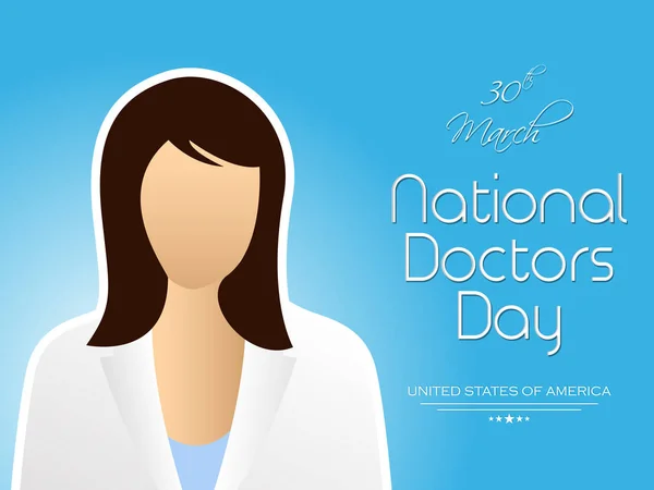 Национальный день врача, 30 марта Национальный день врача — стоковый вектор