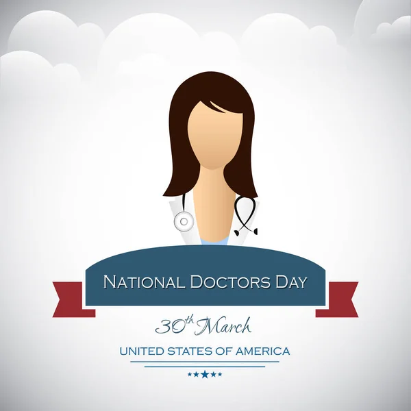 Национальный день врача, 30 марта Национальный день врача — стоковый вектор