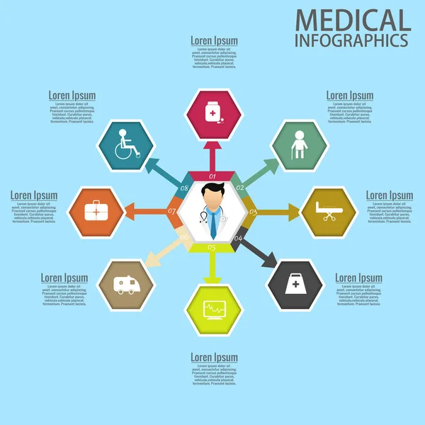 Infográficos médicos criativos — Vetor de Stock