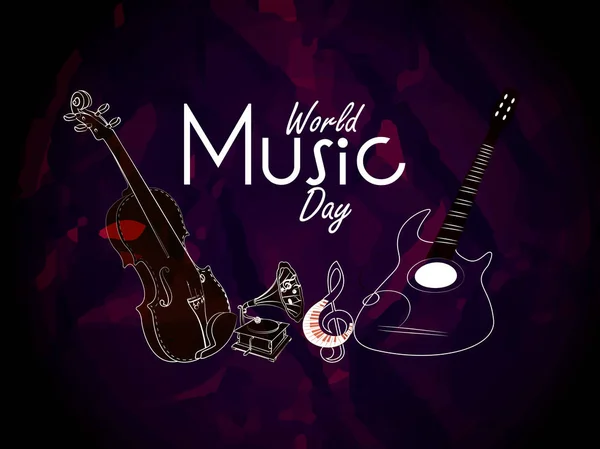 Día Mundial de la Música Resumen — Vector de stock