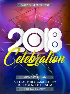Yeni yıl partisi kutlama ya da mutlu yeni yıl kutlama için hoş ve güzel soyut güzel ve yaratıcı bir tasarım çizim ile.