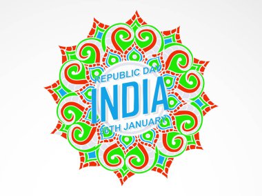 hoş ve güzel soyut Ocak veya Hindistan Cumhuriyeti günü 26 güzel ve yaratıcı bir tasarım çizim, 26 Ocak ile için.