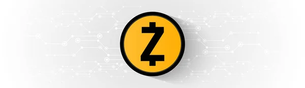 Schöner Und Kreativer Abstract Für Zcash Kryptowährung Mit Netter Und — Stockvektor