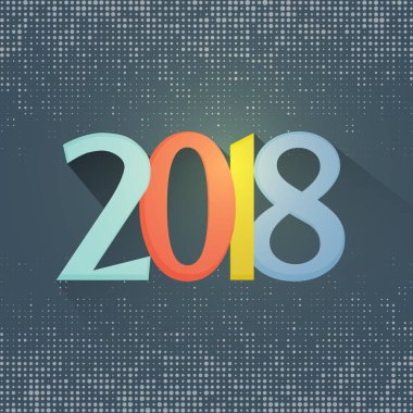 Mutlu yeni yıl 2018 için hoş ve güzel soyut güzel ve yaratıcı bir tasarım çizim ile.