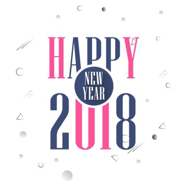 Mutlu yeni yıl 2018 için hoş ve güzel soyut güzel ve yaratıcı bir tasarım çizim ile.