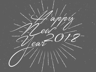 Mutlu yeni yıl 2018 için hoş ve güzel soyut güzel ve yaratıcı bir tasarım çizim ile.