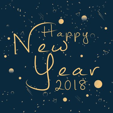 Mutlu yeni yıl 2018 için hoş ve güzel soyut güzel ve yaratıcı bir tasarım çizim ile.
