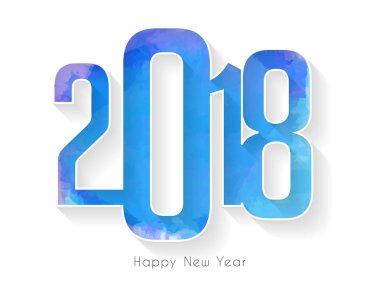 Mutlu yeni yıl 2018 için hoş ve güzel soyut güzel ve yaratıcı bir tasarım çizim ile.