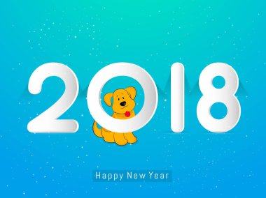 Mutlu yeni yıl 2018 için hoş ve güzel soyut güzel ve yaratıcı bir tasarım çizim ile.