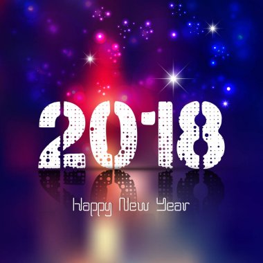 Mutlu yeni yıl 2018 için hoş ve güzel soyut güzel ve yaratıcı bir tasarım çizim ile.