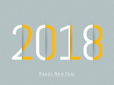 Mutlu yeni yıl 2018 için hoş ve güzel soyut güzel ve yaratıcı bir tasarım çizim ile.