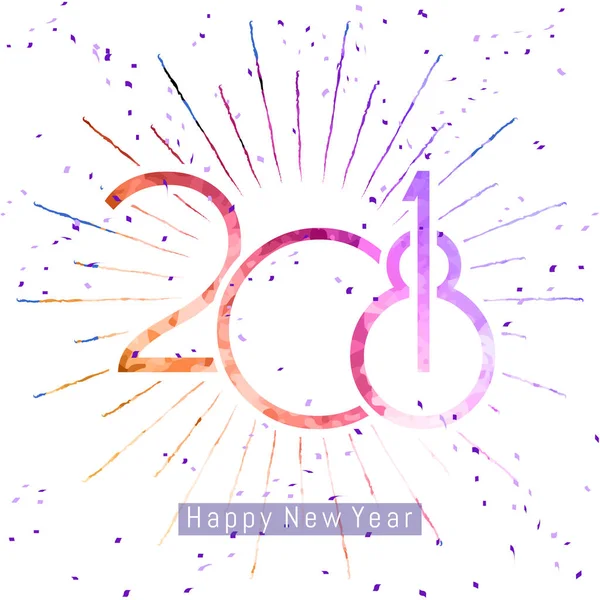 Belle Belle Abstraction Pour Bonne Année 2018 Avec Illustration Design — Image vectorielle