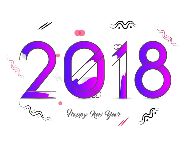 Abstrato Agradável Bonito Para Feliz Ano Novo 2018 Com Ilustração — Vetor de Stock