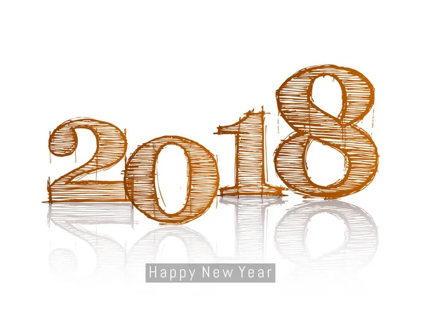 Bonito Hermoso Resumen Para Feliz Año Nuevo 2018 Con Ilustración — Vector de stock