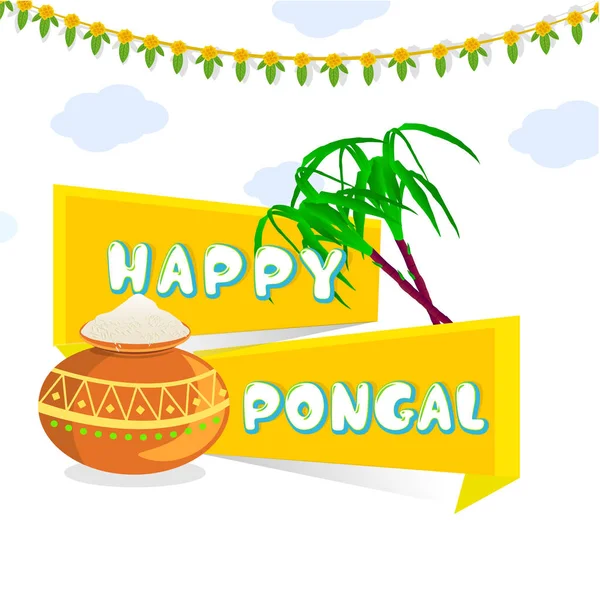 Belle Belle Abstraite Pour Happy Pongal Avec Illustration Design Agréable — Image vectorielle