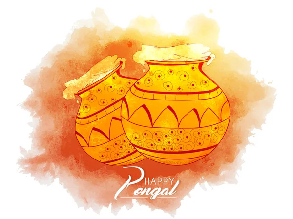 Красиво Красиво Happy Pongal Красивой Креативной Иллюстрацией Дизайна — стоковый вектор