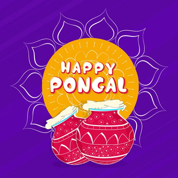 Belle Belle Abstraite Pour Happy Pongal Avec Illustration Design Agréable — Image vectorielle