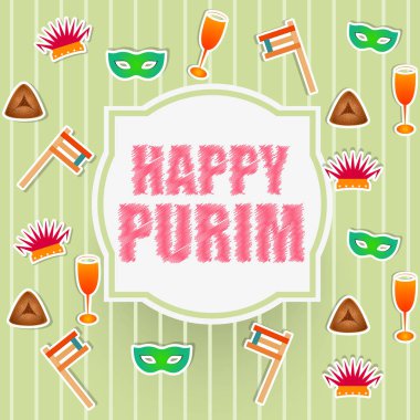 Mutlu Purim için hoş ve güzel soyut bir arka plan resimde güzel ve yaratıcı bir tasarım ile.