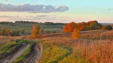 sonbahar güzel panoramik kırsal manzara