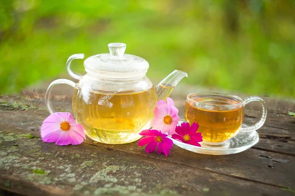 Grüner Tee in schöner Tasse — Stockfoto