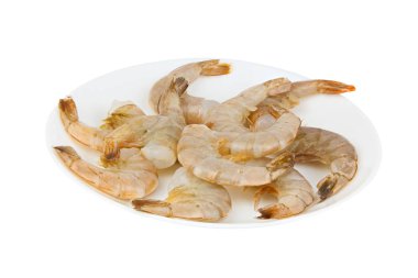 beyaz beyaz tabakta lezzetli iştah açıcı karides 