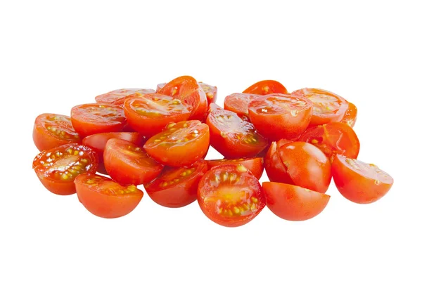 Tasty sweet red tomatoes isolated on white — Stock Photo, Image