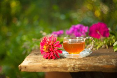 Güzel fincanda yeşil çay