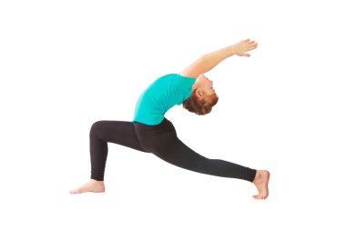 güzel kadının yoguna beyaz arka plan yapması