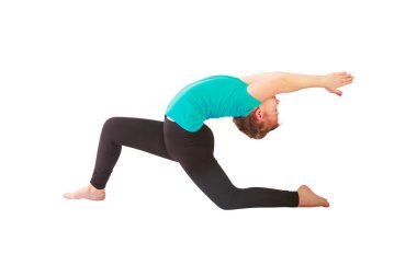 güzel kadının yoguna beyaz arka plan yapması