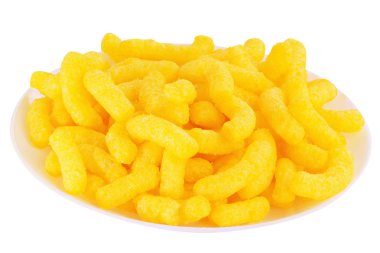  Beyaz arkaplanda izole mısır gevrekleri