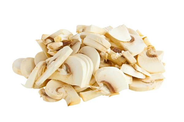 Köstliche rohe Pilze auf weißem Hintergrund — Stockfoto