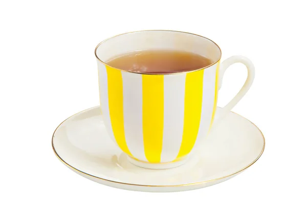 Delicioso té verde caliente en hermosa taza — Foto de Stock