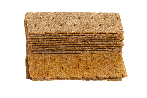 Crispy rye bread isolated on white — Stock Photo, Image