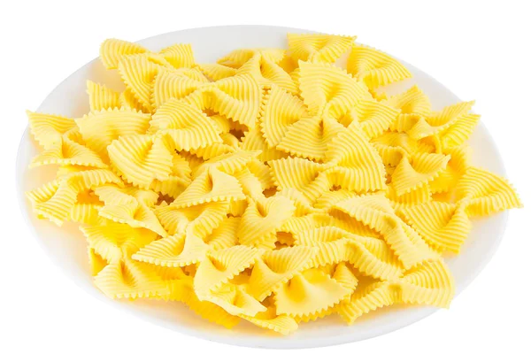 Appetizing colored farfalle pasta with vegetables — Stock Photo, Image