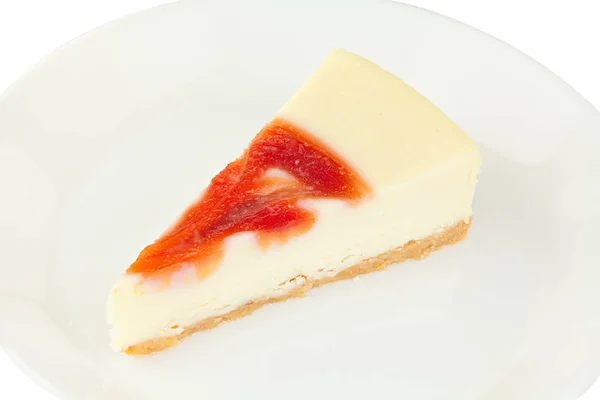 Delicioso pastel de queso con fresas — Foto de Stock