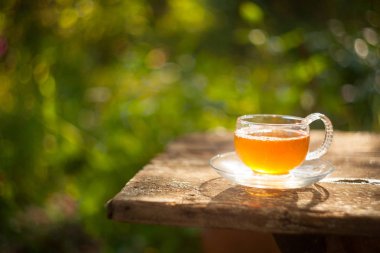 Güzel fincanda yeşil çay