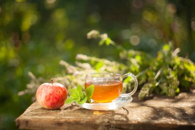 Güzel fincanda yeşil çay