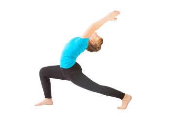 güzel kadının yoguna beyaz arka plan yapması