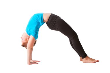 güzel kadının yoguna beyaz arka plan yapması