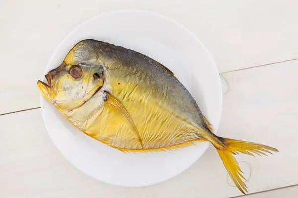 Hot smoked Moonfish fish  on white — Stock Photo, Image