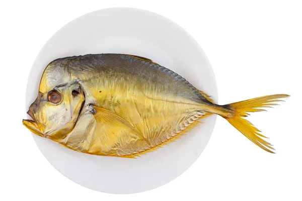 Varm rökt pincettfisk fisk på vit — Stockfoto