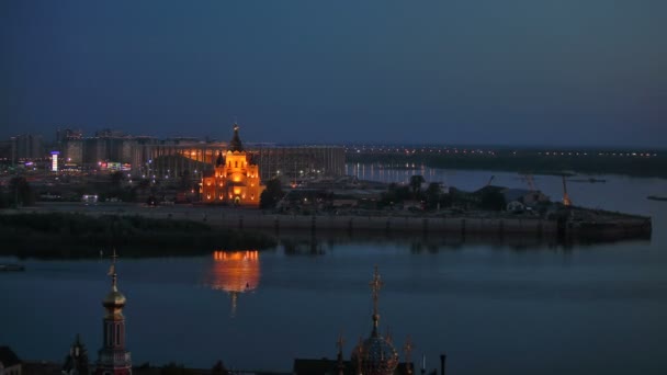 Красивый пейзаж города Нижнего Новгорода — стоковое видео