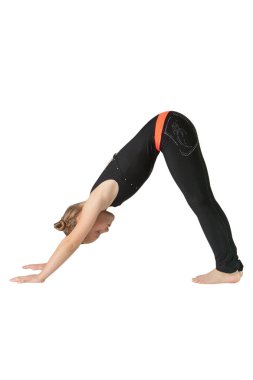 güzel kadının yoguna beyaz arka plan yapması